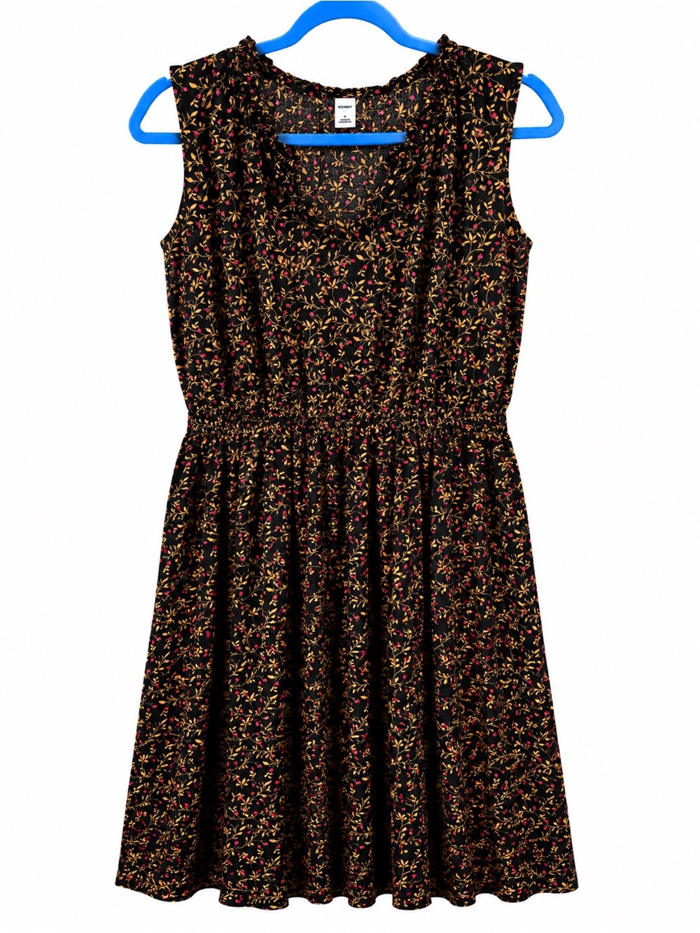 Old Navy Black Floral Sleeveless Fit-and-Flare Dress